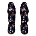 Dark Tropical Flamingo Pattern Print Muay Thai Shin Guards