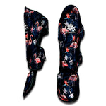Dark Tropical Flamingo Pattern Print Muay Thai Shin Guard