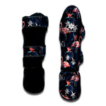 Dark Tropical Flamingo Pattern Print Muay Thai Shin Guard
