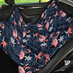 Dark Tropical Flamingo Pattern Print Pet Car Back Seat Cover