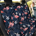 Dark Tropical Flamingo Pattern Print Pet Car Back Seat Cover