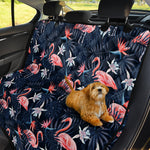 Dark Tropical Flamingo Pattern Print Pet Car Back Seat Cover
