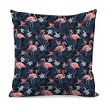 Dark Tropical Flamingo Pattern Print Pillow Cover