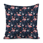 Dark Tropical Flamingo Pattern Print Pillow Cover