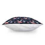 Dark Tropical Flamingo Pattern Print Pillow Cover