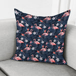 Dark Tropical Flamingo Pattern Print Pillow Cover