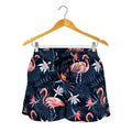 Dark Tropical Flamingo Pattern Print Women's Shorts