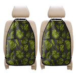 Dark Tropical Leaf Pattern Print Car Seat Organizers