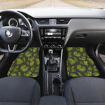 Dark Tropical Leaf Pattern Print Front Car Floor Mats