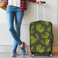Dark Tropical Leaf Pattern Print Luggage Cover