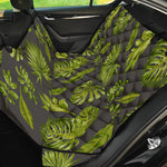 Dark Tropical Leaf Pattern Print Pet Car Back Seat Cover