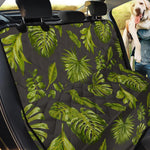 Dark Tropical Leaf Pattern Print Pet Car Back Seat Cover