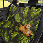 Dark Tropical Leaf Pattern Print Pet Car Back Seat Cover