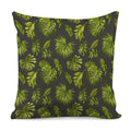 Dark Tropical Leaf Pattern Print Pillow Cover