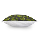 Dark Tropical Leaf Pattern Print Pillow Cover