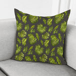 Dark Tropical Leaf Pattern Print Pillow Cover