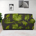 Dark Tropical Leaf Pattern Print Sofa Cover