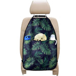 Dark Tropical Palm Leaf Pattern Print Car Seat Organizers