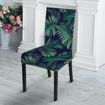 Dark Tropical Palm Leaf Pattern Print Dining Chair Slipcover
