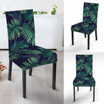 Dark Tropical Palm Leaf Pattern Print Dining Chair Slipcover