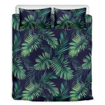 Dark Tropical Palm Leaf Pattern Print Duvet Cover Bedding Set