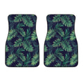 Dark Tropical Palm Leaf Pattern Print Front Car Floor Mats