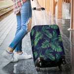 Dark Tropical Palm Leaf Pattern Print Luggage Cover GearFrost