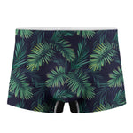 Dark Tropical Palm Leaf Pattern Print Men's Boxer Briefs