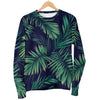 Dark Tropical Palm Leaf Pattern Print Men's Crewneck Sweatshirt GearFrost