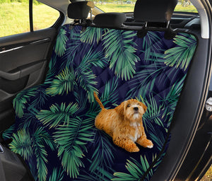 Dark Tropical Palm Leaf Pattern Print Pet Car Back Seat Cover