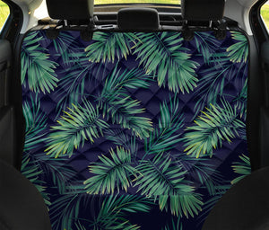 Dark Tropical Palm Leaf Pattern Print Pet Car Back Seat Cover