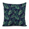 Dark Tropical Palm Leaf Pattern Print Pillow Cover