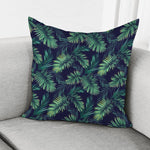 Dark Tropical Palm Leaf Pattern Print Pillow Cover