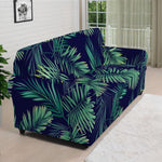 Dark Tropical Palm Leaf Pattern Print Sofa Cover