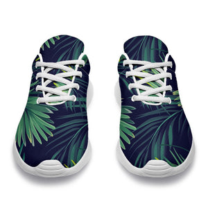 Dark Tropical Palm Leaf Pattern Print Sport Shoes GearFrost