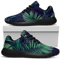 Dark Tropical Palm Leaf Pattern Print Walking Shoes