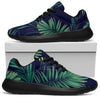 Dark Tropical Palm Leaf Pattern Print Sport Shoes GearFrost