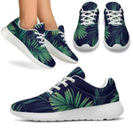 Dark Tropical Palm Leaf Pattern Print Sport Shoes GearFrost