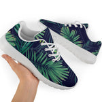 Dark Tropical Palm Leaf Pattern Print Sport Shoes GearFrost