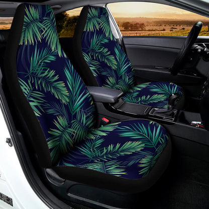 Dark Tropical Palm Leaf Pattern Print Universal Fit Car Seat Covers
