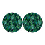 Dark Tropical Palm Leaves Pattern Print Car Coasters