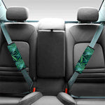 Dark Tropical Palm Leaves Pattern Print Car Seat Belt Covers