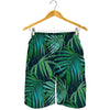 Dark Tropical Palm Leaves Pattern Print Men's Shorts