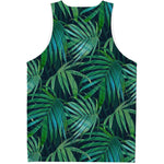 Dark Tropical Palm Leaves Pattern Print Men's Tank Top