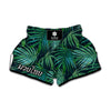 Dark Tropical Palm Leaves Pattern Print Muay Thai Boxing Shorts