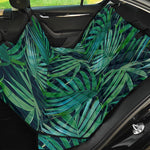 Dark Tropical Palm Leaves Pattern Print Pet Car Back Seat Cover