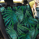 Dark Tropical Palm Leaves Pattern Print Pet Car Back Seat Cover