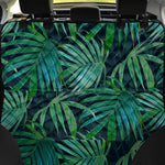 Dark Tropical Palm Leaves Pattern Print Pet Car Back Seat Cover