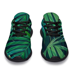 Dark Tropical Palm Leaves Pattern Print Sport Shoes GearFrost