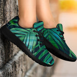 Dark Tropical Palm Leaves Pattern Print Sport Shoes GearFrost